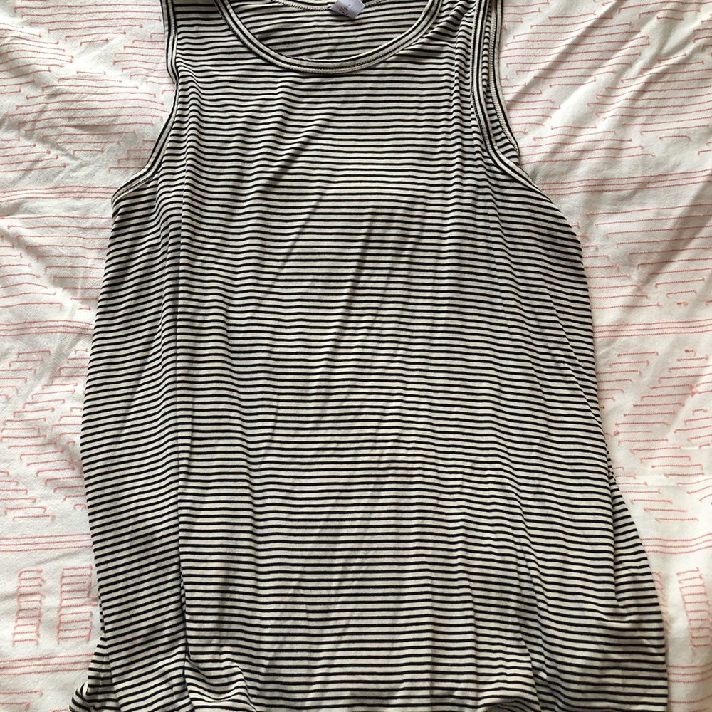 Old Navy Black and White Striped Tank Top